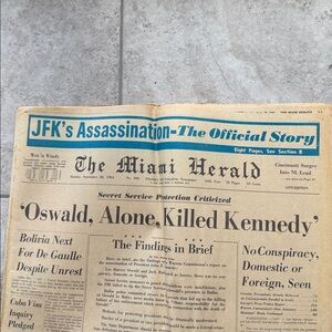 JFK’s Assassination - Official Story 1964 Miami Herald John F. Kennedy